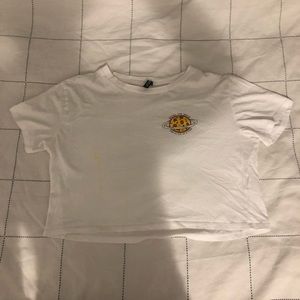 H&M pizza planet cropped shirt